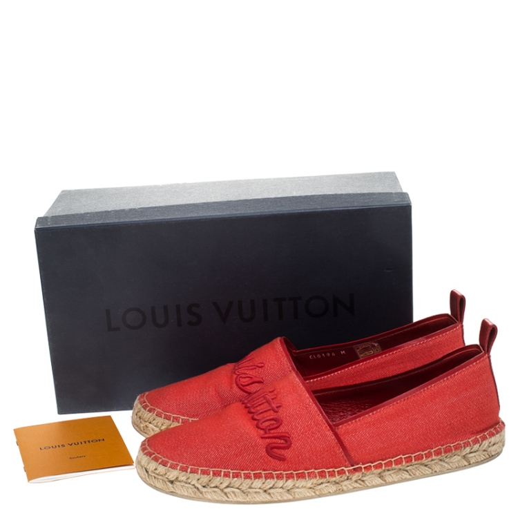مملوكة مسبقًا Louis Vuitton Orange Canvas Waterfall Espadrille Loafers Size 38