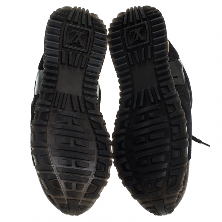 Pre Owned Louis Vuitton Two Tone Mesh and Monogram Canvas Run Away Sneakers Size 40