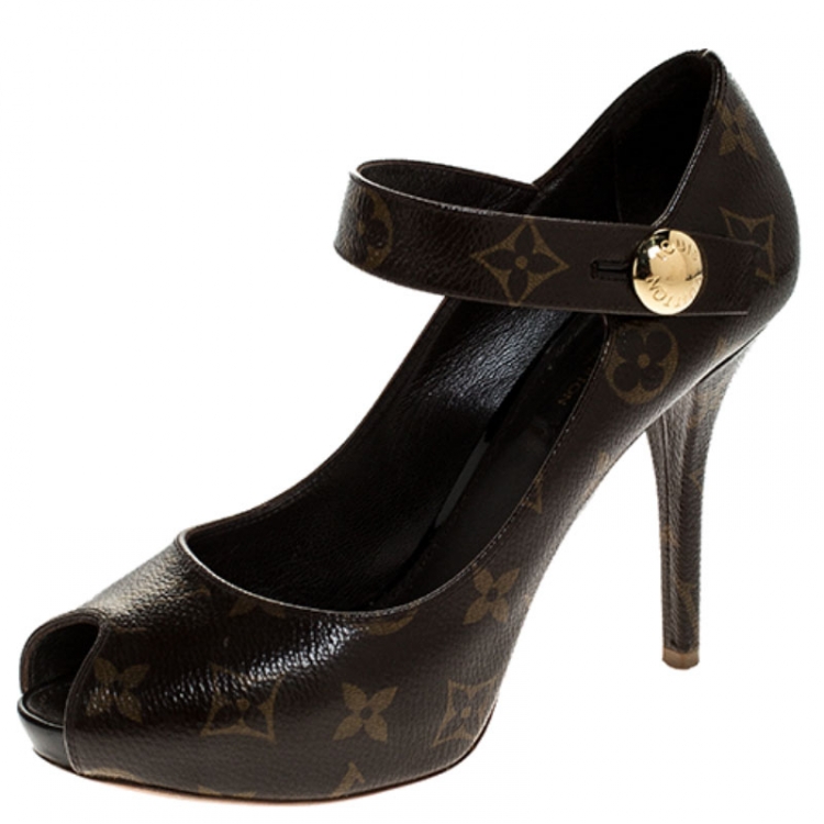 Louis Vuitton Monogram Peep Toe Pumps