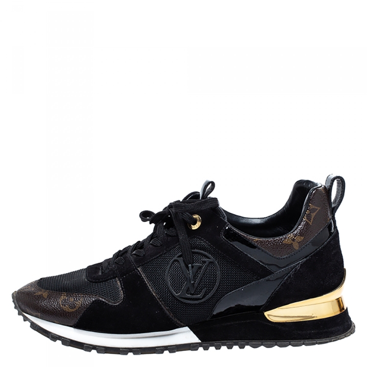 Louis Vuitton Two Tone Mesh And Monogram Canvas Run Away Lace Up