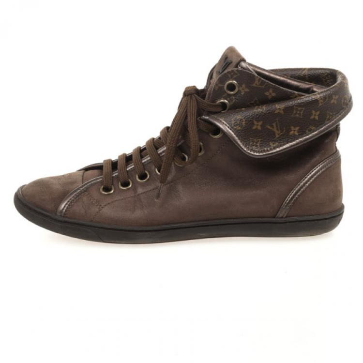 Louis Vuitton Brown Monogram Canvas & Leather Brea Sneaker Boots Size 36  Louis Vuitton