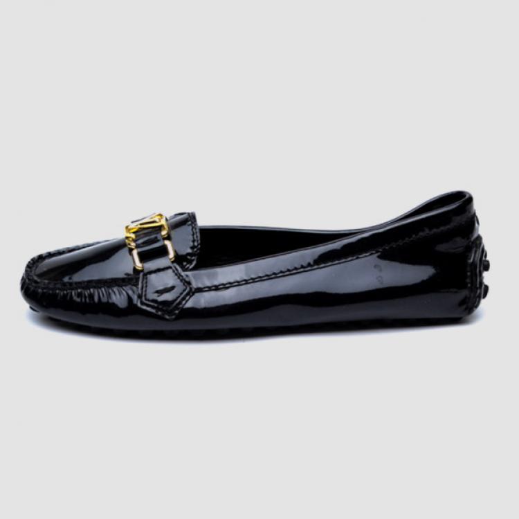 Louis Vuitton Black Leather Oxford Loafers