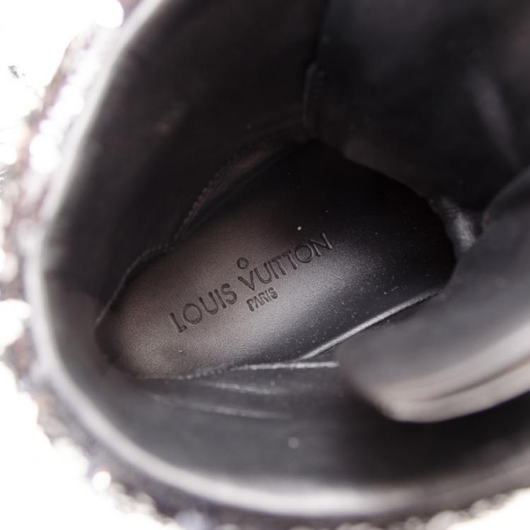 مملوكة مسبقًا Louis Vuitton Black and Silver Disco Sneakers Size 37.5