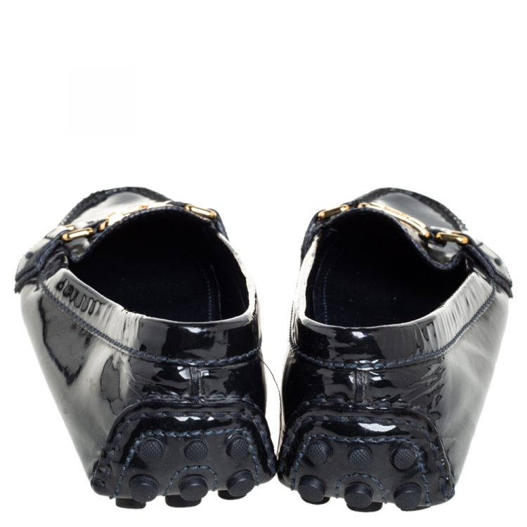 Pre Owned Louis Vuitton Black Patent Leather Oxford Loafers Size 36