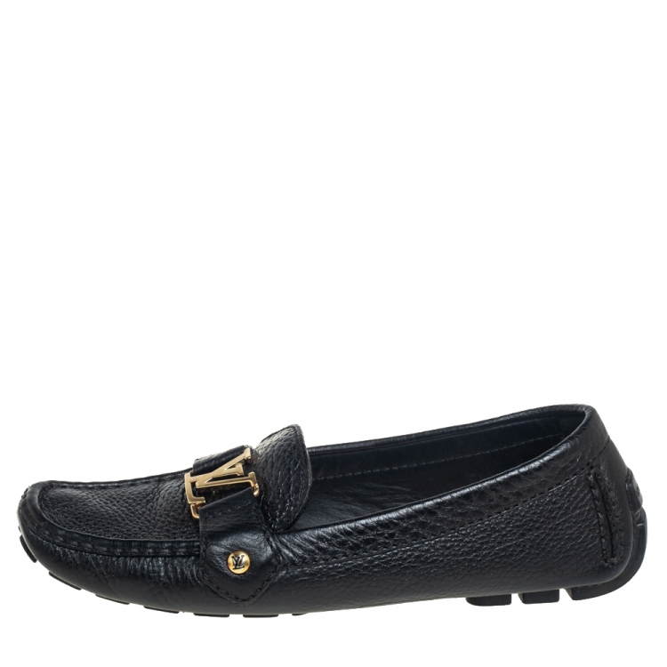 Louis Vuitton studded Monte Carlo loafers Black Gold hardware