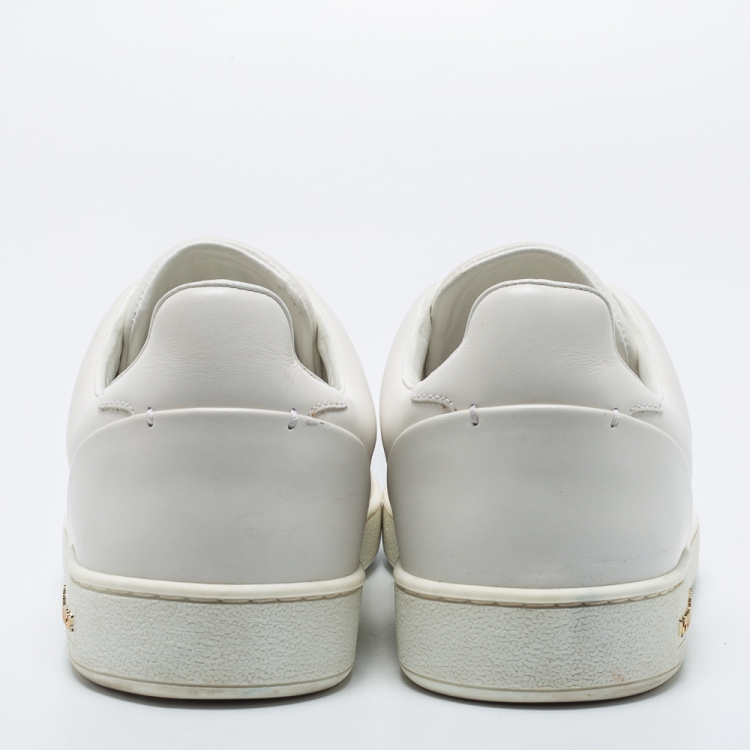 Pre Owned Louis Vuitton White Leather Frontrow Low-Top Sneakers Size 39