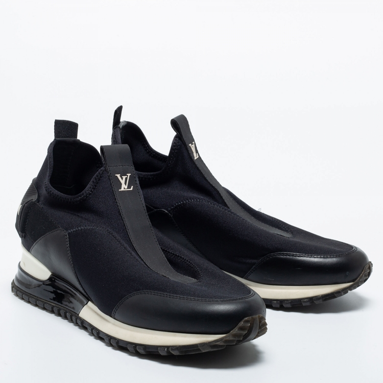 مملوكة مسبقًا Louis Vuitton Black Fabric and  Leather Slip On  Sneakers Size 36