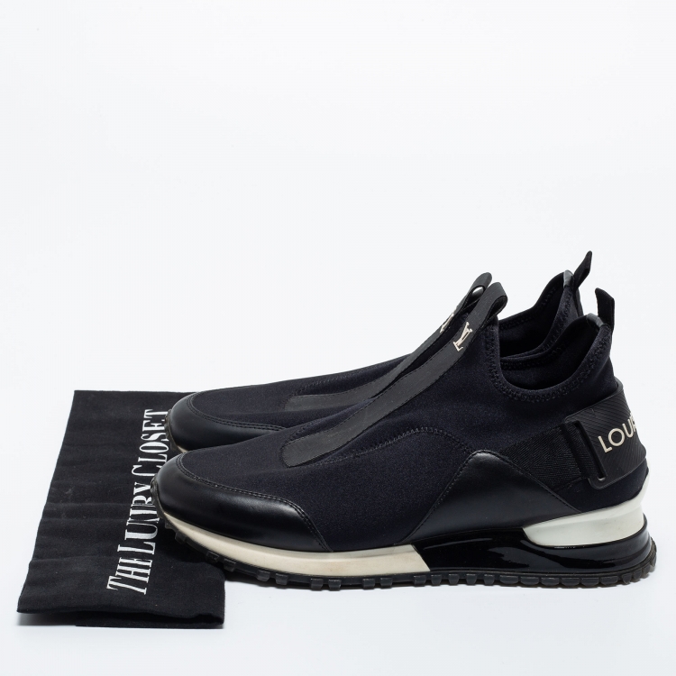 مملوكة مسبقًا Louis Vuitton Black Fabric and  Leather Slip On  Sneakers Size 36