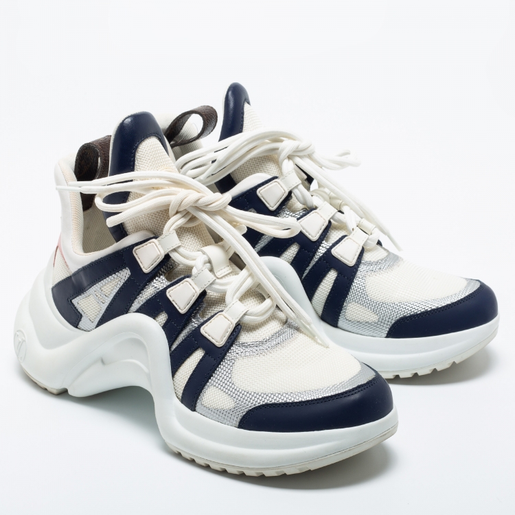 مملوكة مسبقًا Louis Vuitton Multicolor Mesh and Leather Archlight Sneakers Size 37.5