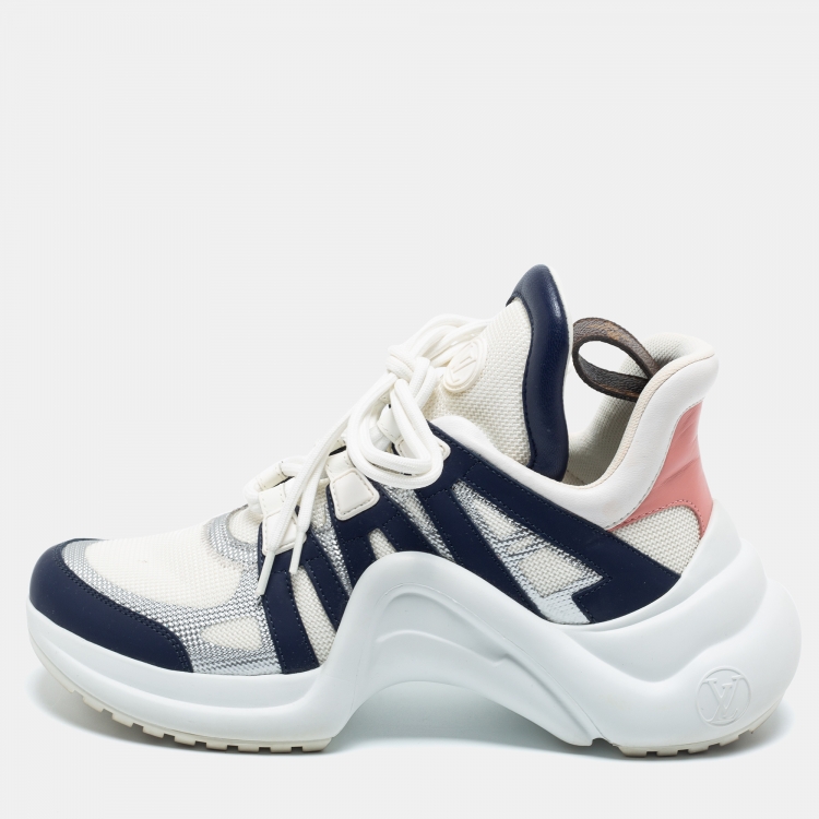 مملوكة مسبقًا Louis Vuitton Multicolor Mesh and Leather Archlight Sneakers Size 37.5