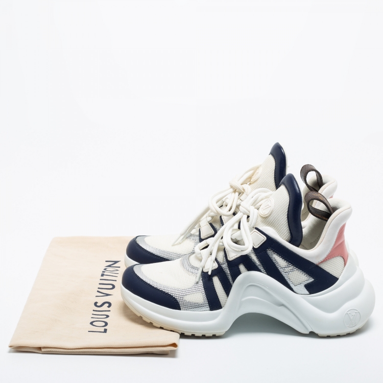 مملوكة مسبقًا Louis Vuitton Multicolor Mesh and Leather Archlight Sneakers Size 37.5