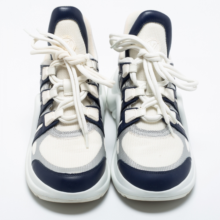مملوكة مسبقًا Louis Vuitton Multicolor Mesh and Leather Archlight Sneakers Size 37.5