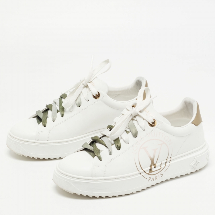 archief heerlijkheid Verslaafd Louis Vuitton White/Green Leather Time Out Sneakers Size 37 Louis Vuitton |  TLC