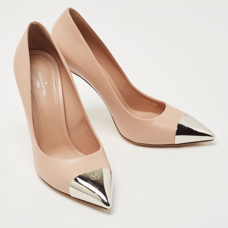 Pre Owned Louis Vuitton Pink Leather Urban Twist Pumps Size 38.5