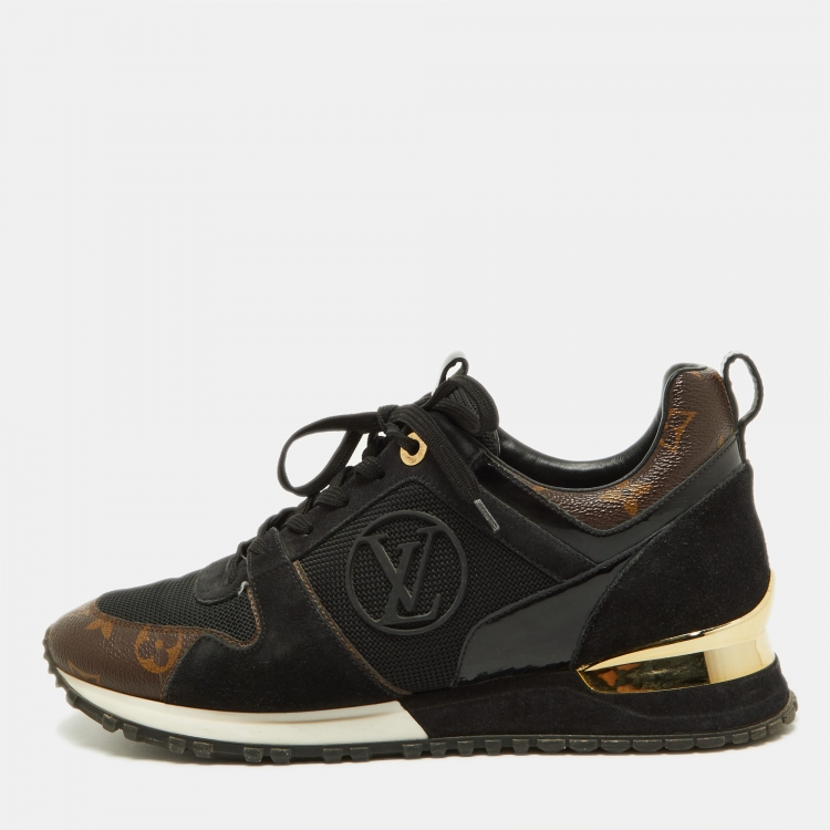 Louis Vuitton Black/Brown Mesh And Monogram Canvas Run Away Low Top  Sneakers Size 39 Louis Vuitton