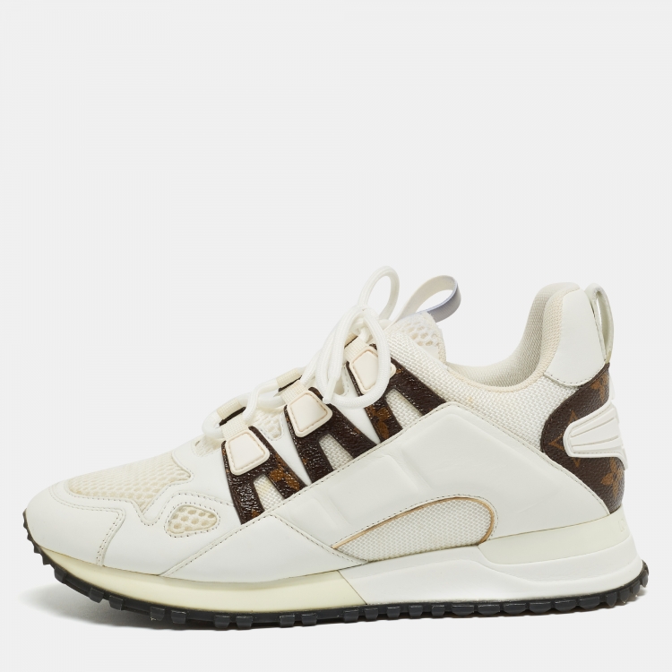 Louis Vuitton White Mesh And Leather Run Away Low Top Sneakers