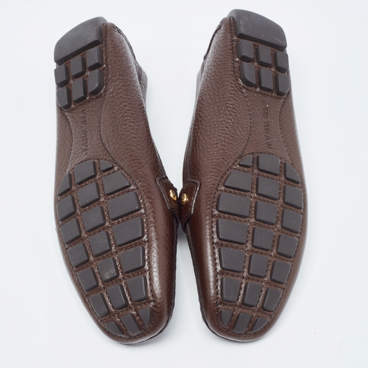 Pre Owned Louis Vuitton Brown Leather Monte Carlo Loafers Size 39.5