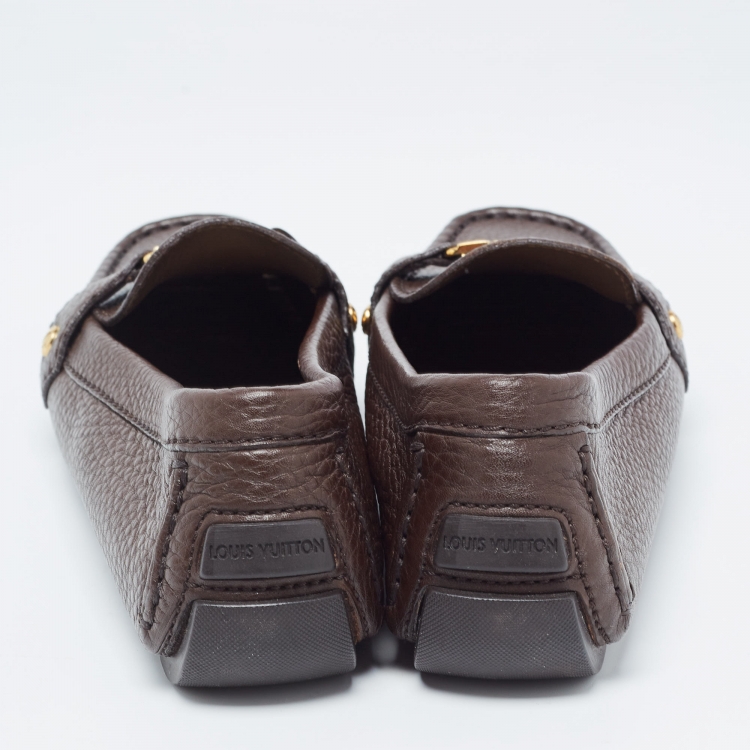 Pre Owned Louis Vuitton Brown Leather Monte Carlo Loafers Size 39.5