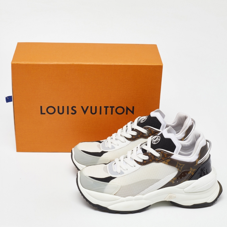 Pre Owned Louis Vuitton Tricolor Mesh and Monogram Canvas Low Top Sneakers Size 38.5