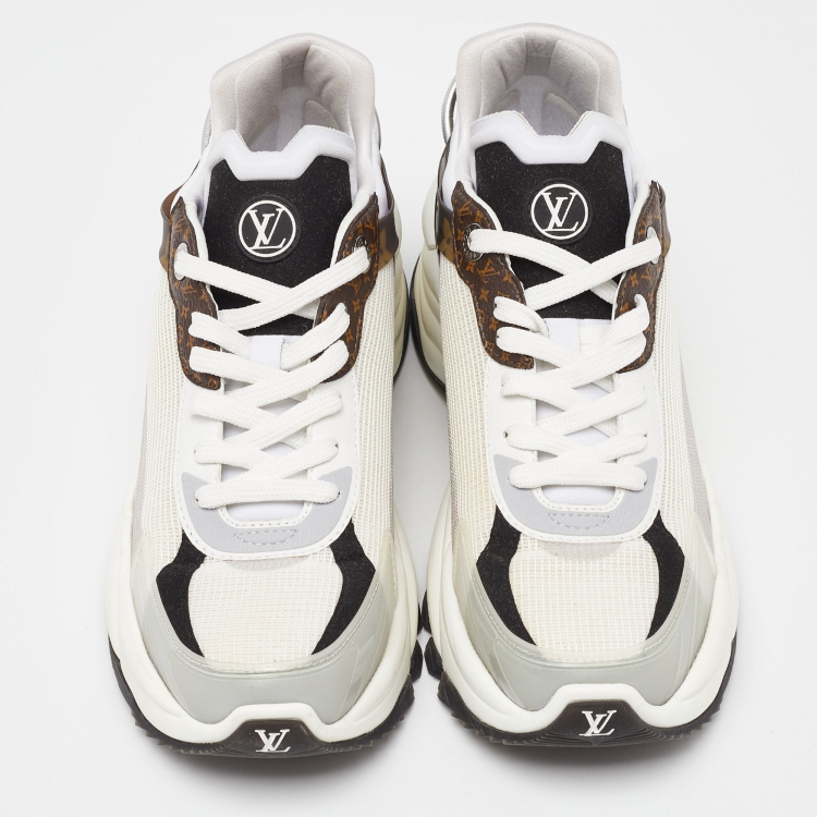 Pre Owned Louis Vuitton Tricolor Mesh and Monogram Canvas Low Top Sneakers Size 38.5