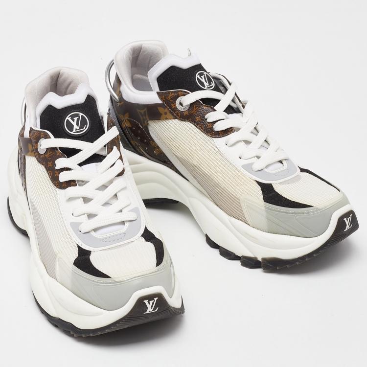 Pre Owned Louis Vuitton Tricolor Mesh and Monogram Canvas Low Top Sneakers Size 38.5