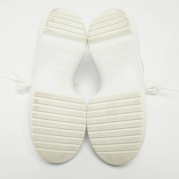 Pre Owned Louis Vuitton White/Brown Monogram Canvas and Mesh Archlight Sneakers Size 37.5