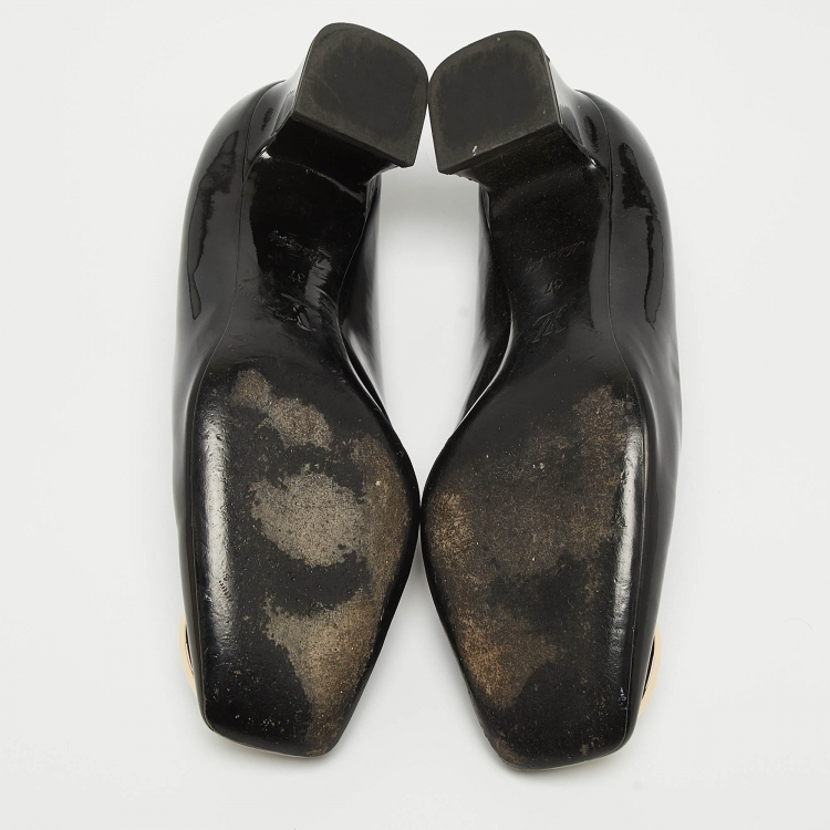 Pre Owned Louis Vuitton Black Patent Leather Madeleine Pumps Size 37 