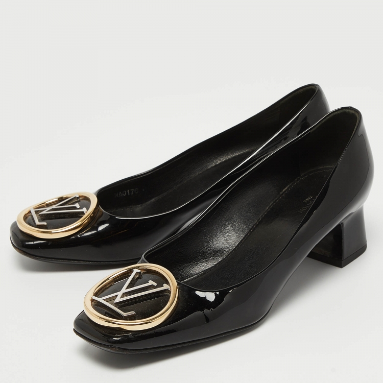 Pre Owned Louis Vuitton Black Patent Leather Madeleine Pumps Size 37 