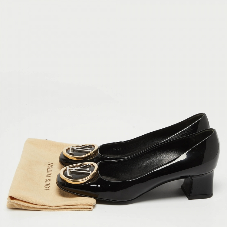 Pre Owned Louis Vuitton Black Patent Leather Madeleine Pumps Size 37 