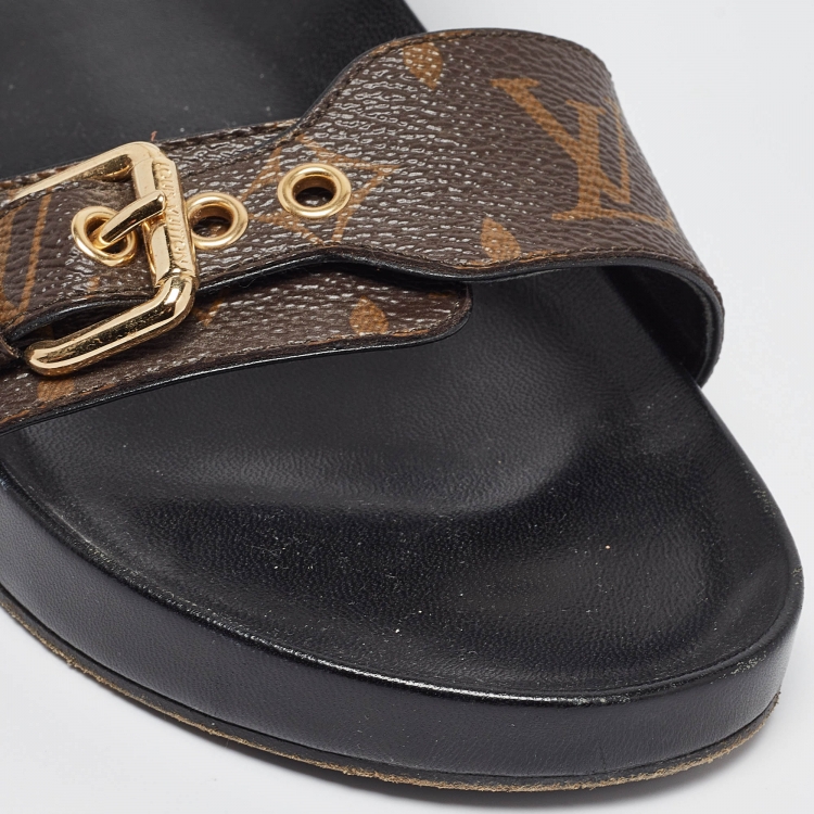 Pre Owned Louis Vuitton Monogram Canvas Bom Dia Flat Mules Size 39.5