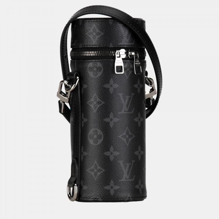 Pre Owned Louis Vuitton Black Monogram Eclipse Bottle Holder