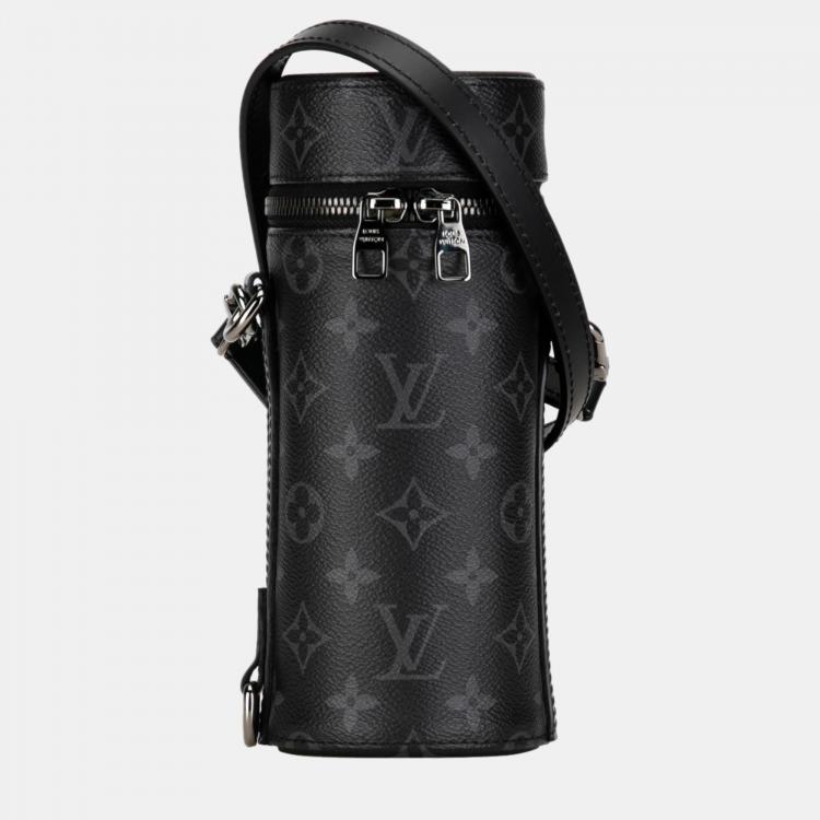Pre Owned Louis Vuitton Black Monogram Eclipse Bottle Holder