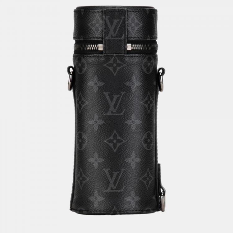 Pre Owned Louis Vuitton Black Monogram Eclipse Bottle Holder