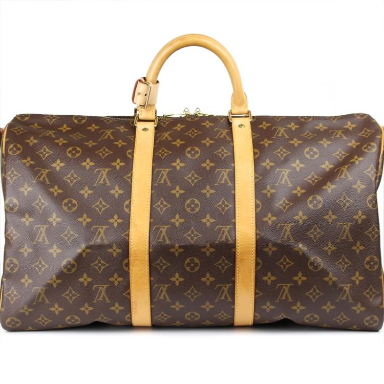 Pre Owned Louis Vuitton Monogram Canvas Keepall Bandouliere 50 Bag