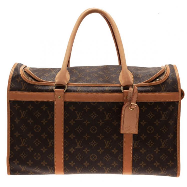 Louis Vuitton Never Full (turned into dog carrier)
