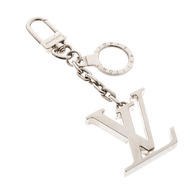 silver louis-vuitton key chain