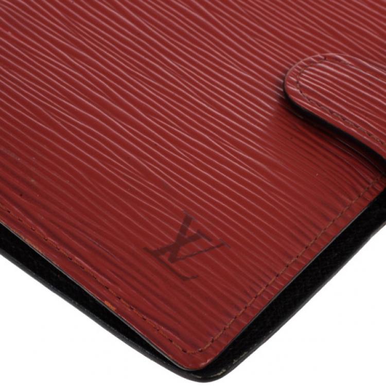 Pre Owned Louis Vuitton Red Epi Leather Small Agenda Cover