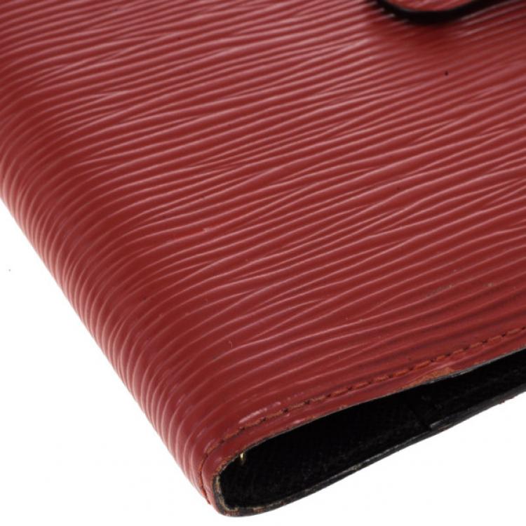 Pre Owned Louis Vuitton Red Epi Leather Small Agenda Cover