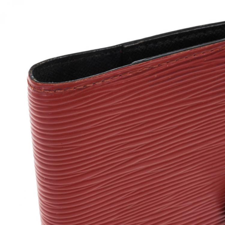 Pre Owned Louis Vuitton Red Epi Leather Small Agenda Cover