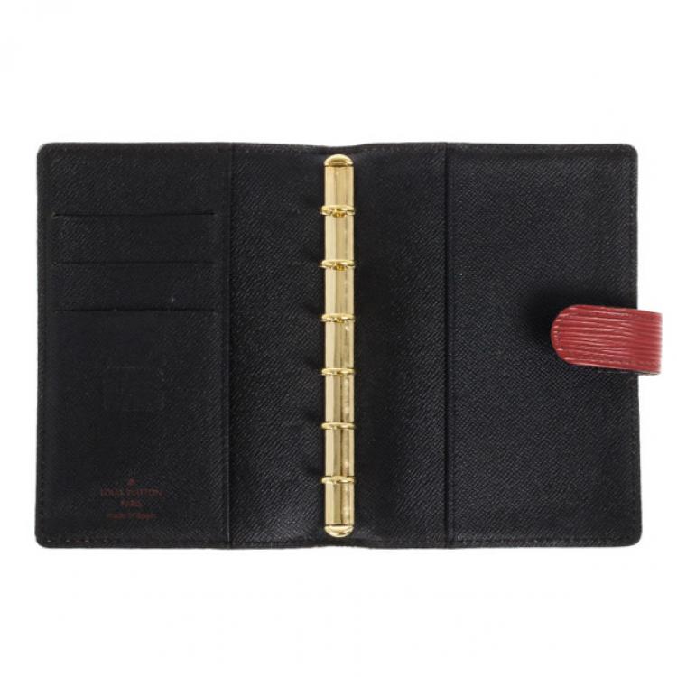 Pre Owned Louis Vuitton Red Epi Leather Small Agenda Cover