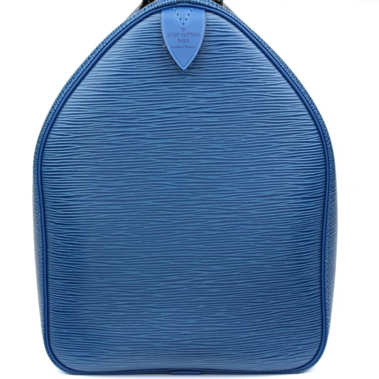 Pre Owned Louis Vuitton Toledo Blue Epi Leather Keepall 45 Bag