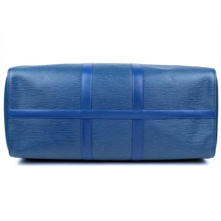Pre Owned Louis Vuitton Toledo Blue Epi Leather Keepall 45 Bag