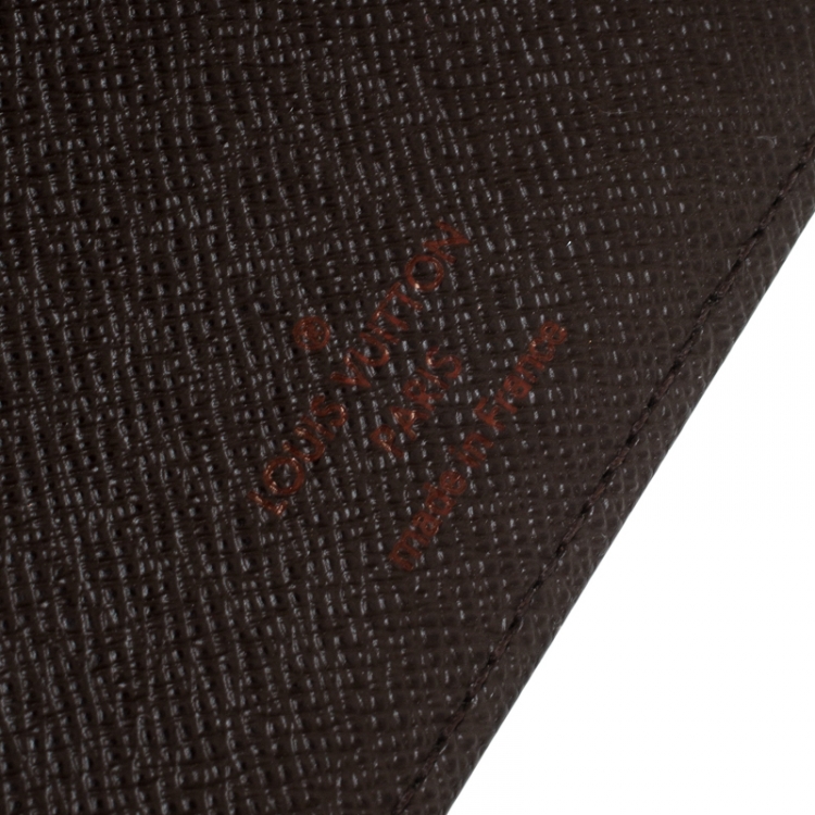 Pre Owned Louis Vuitton Damier Ebene Canvas Medium Ring Agenda Cover