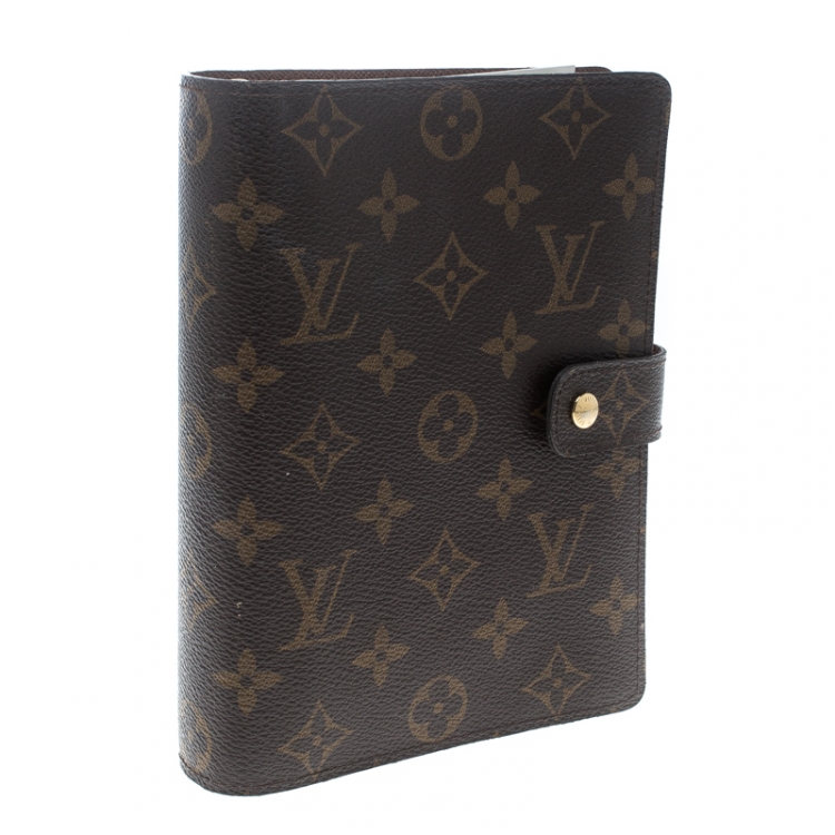 Pre Owned Louis Vuitton Monogram Canvas Medium Ring Agenda Cover