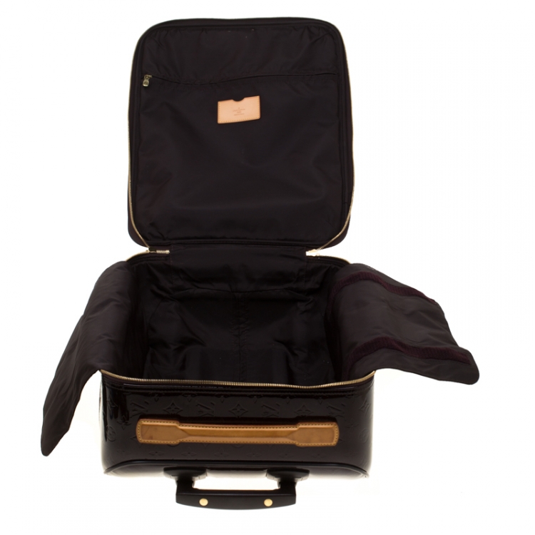 Pre Owned Louis Vuitton Amarante Monogram Vernis Pegase 45 Suitcase