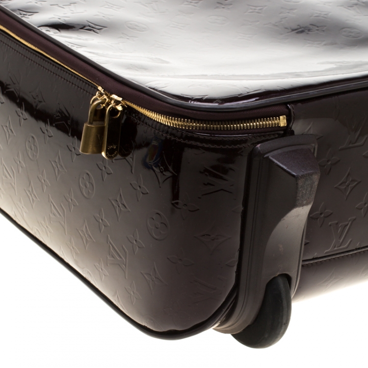 Pre Owned Louis Vuitton Amarante Monogram Vernis Pegase 45 Suitcase