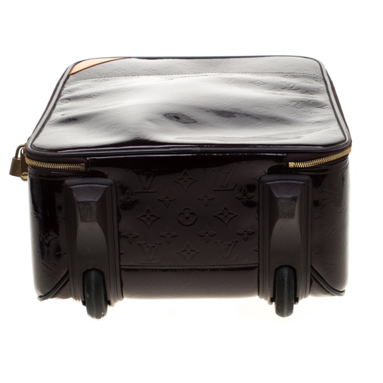 Pre Owned Louis Vuitton Amarante Monogram Vernis Pegase 45 Suitcase