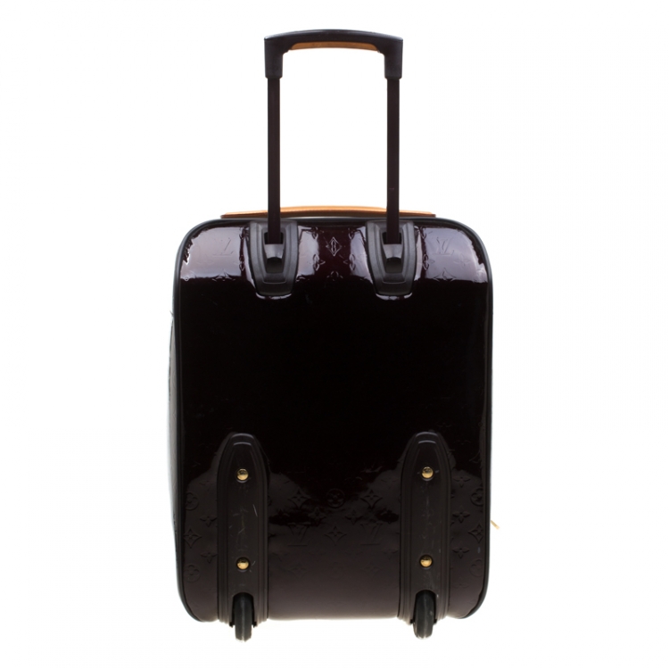 Pre Owned Louis Vuitton Amarante Monogram Vernis Pegase 45 Suitcase