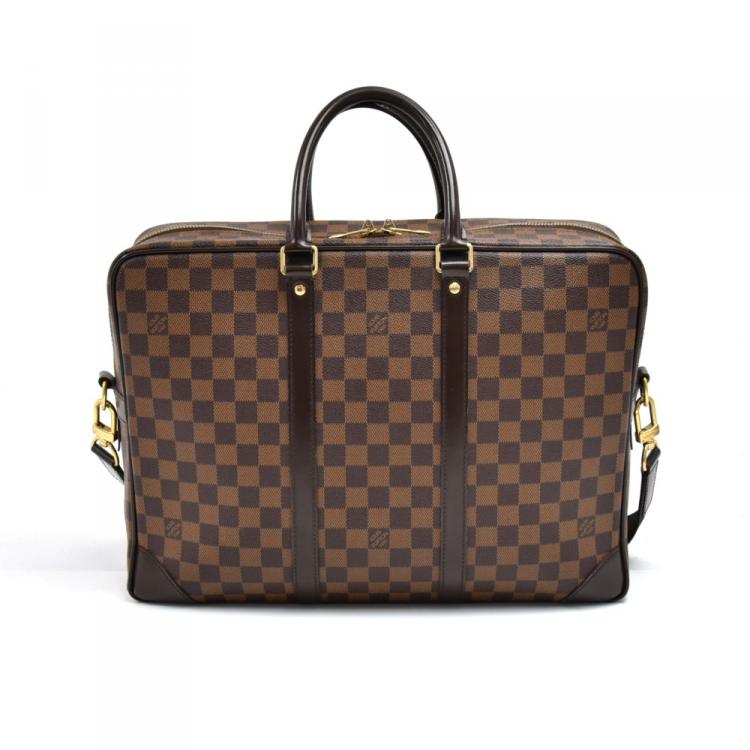 Pre Owned Louis Vuitton Damier Ebene Canvas Porte Documents Voyage GM Briefcase