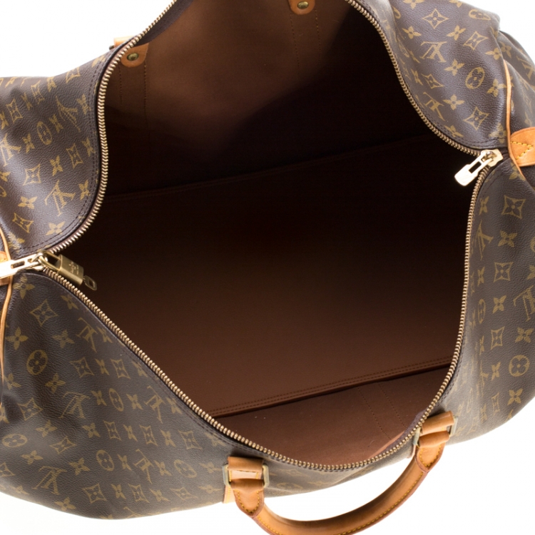 Pre Owned Louis Vuitton Brown Monogram Canvas Keepall Bandouliere 60 Bag